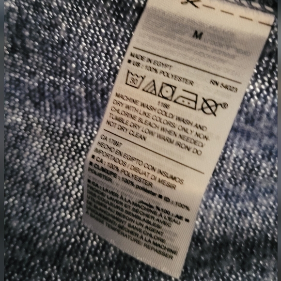 Mens Medium old navy fleecy speckled blue zip up sweater - Picture 5 of 7